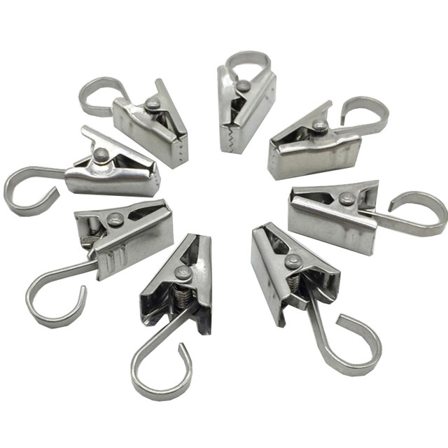 Stainless steel curtain hook clip free shipping small clip accessories curtain ring curtain rod iron ring buckle