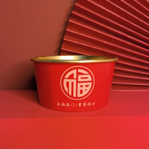 Wedding Bowl Thickened Red Festive Paper Bowl Round With Disposable Home Wedding Party Wedding Celebration Golden Small Paper Bowl