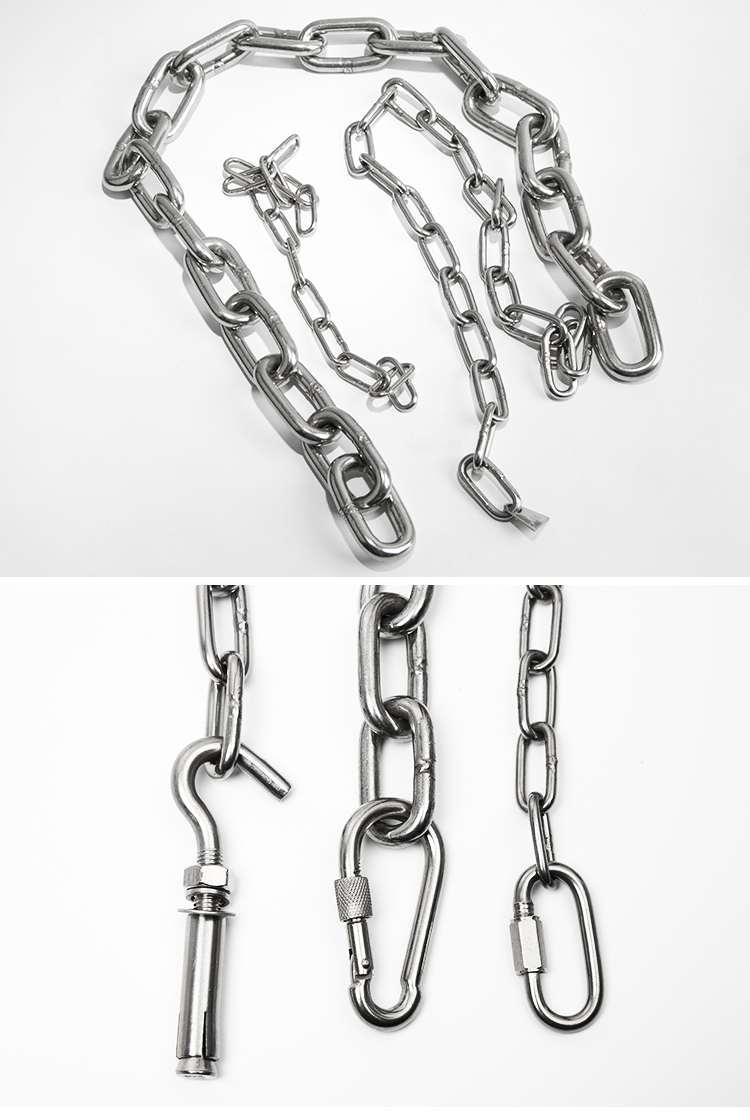304不锈钢链条铁链子 不锈钢宠物狗链吊灯晾衣承重护栏秋千铁锁链_双
