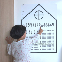 INS custom children learning wall sticker height cognitive number English early education puzzle Enlightenment waterproof chart