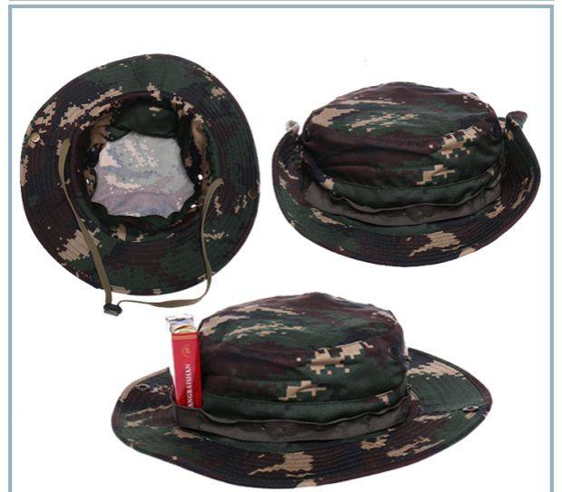 夏季户外特种兵07猎人迷彩帽奔尼帽男圆边遮阳帽子防晒钓鱼帽军迷