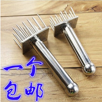 Stainless steel nail pigskin insert pork hammer buckle meat needle knock meat hammer looser roast meat insert beef tendon fork steel nail meat insert
