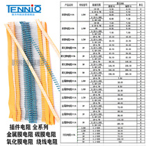 The metal film carbon oxide film wire-wound resistor 1 6W 1 4W 1 2W 1W 2W 3W 5W 1% 5%