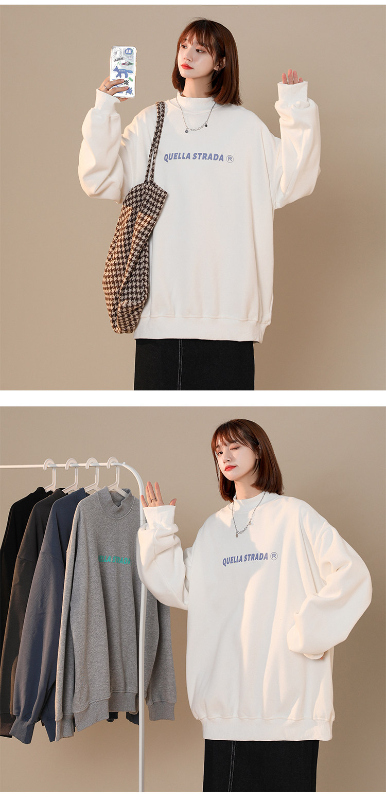 长袖字母套头卫衣901wy178加绒p50控价68100聚酯纤维