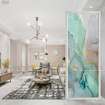 Modern entry art glass ceiling double-sided partition screen entrance living room background matte translucent simple light luxury