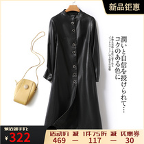 Hyinin Fur Coat Woman Medium Long Temperament High-end Black Female Leather Clothing 2022 Spring Autumn Large Code Sheep Leather Genuine Leather Coat