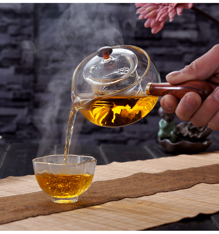 煮茶玻璃壶泡茶花茶壶功夫茶具冲茶器过滤带盖侧把壶