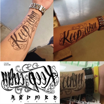 European and American arm wrist chest foot finger keep calm English letter Sanskrit Six words true to tattoo sticker waterproof P089