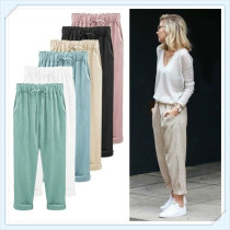 Womens pants spring and summer cropped pants thin loose pants slacks fat mm fat plus fat plus size Harlan pants straight leg pants