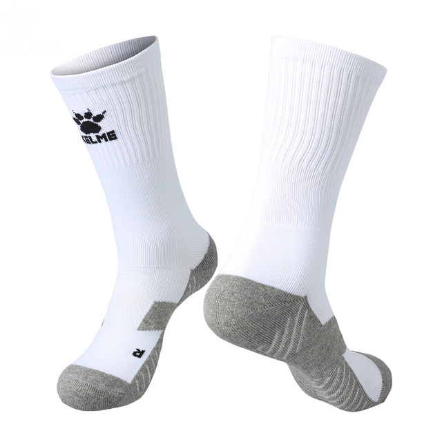 Kalmei ບານເຕະ socks ຜູ້ຊາຍກາງ-calf ຜ້າຂົນຫນູມືອາຊີບທີ່ບໍ່ແມ່ນຄວາມຜິດພາດພຽງລຸ່ມ socks ສັ້ນແລ່ນກິລາບ້ວງ socks ການຝຶກອົບຮົມ