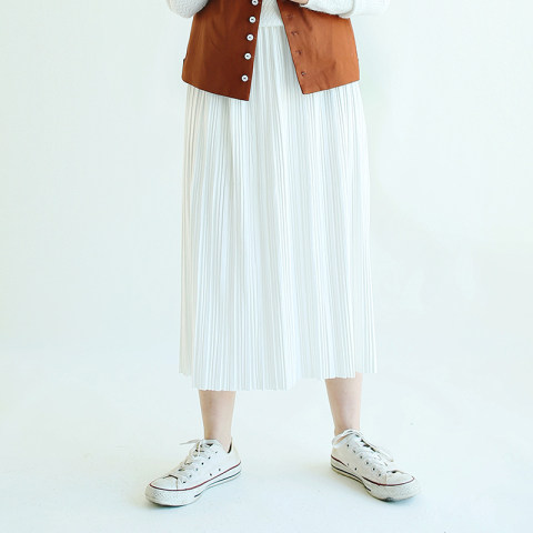 日系少女 麂皮绒松紧腰百褶长裙 - 单品 - 闺蜜式淘货网站 - 蜜儿mii