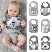 Nordic Ins style Australian MisterFly animal bib Newborn baby products saliva towel Baby pure cotton simple