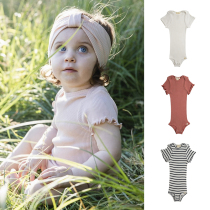 70%silk minimalisma short-sleeved romper baby boy clothes summer thin one-piece bag fart clothes baby girl