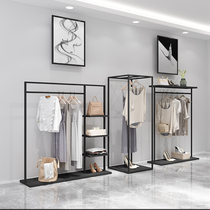 Iron Art Clothing Store Show Shelves Landing Style Men And Women Loading Shelf Display Rack Side Hanging Layer Rack Swing Stall Hanger Clothing