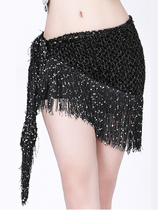 Belly dance shape clothing waist chain hip scarf special new tassel sequins sexy hollow waist skirt waist scarf Joker belly