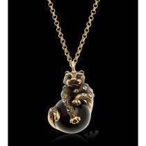 Alcozer J w Onyx Black Jaguar Blue Crystal Necklace 2022 Spring and Summer Luxury Woman