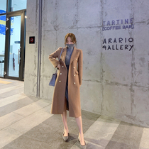 ByYou 2020 winter British style double-sided wool coat womens new Korean waist cashmere wool coat jacket