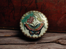 Collection of products Next to the countryside Collection of the Qing Dynasty Grease Box Enamel color Folk old objects Miscellaneous Antiquity Tibetan area Tibetan