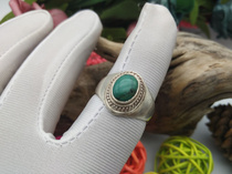 Tibetan Tibetan old turquoise old silver ring old 925 silver Gannan Tibetan area recycling old ring old objects