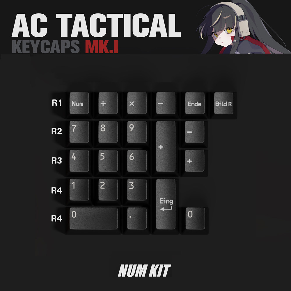 現貨】TUTKEYS&雨宮香奈-AC戰術原廠pbt熱升華土醬鍵帽二次元