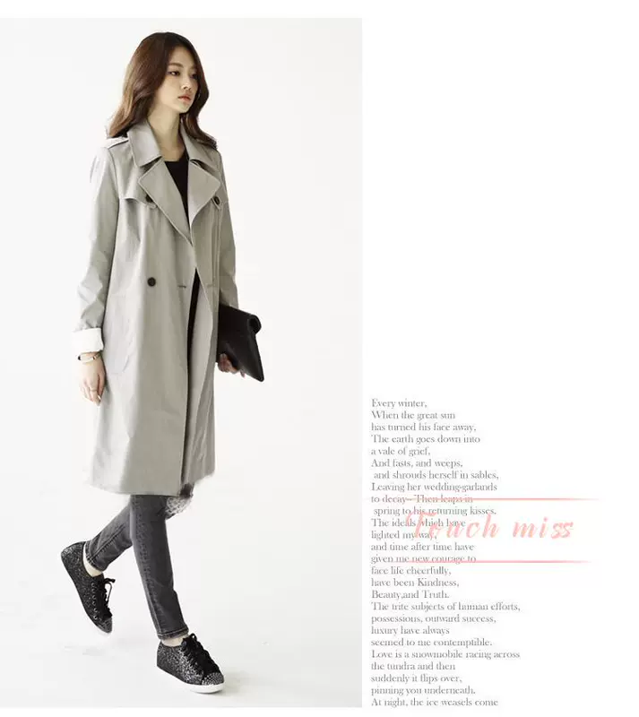 Chạm vào Hoa hậu tính khí 2021 mới áo khoác trench coat hai dây cổ điển retro áo khoác nữ dáng dài giữa mùa xuân và mùa thu mỏng cổ điển - Trench Coat