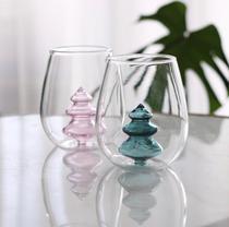 (Mengtian Liangpin) Nordic style handmade transparent Christmas tree glass cute color Christmas Cup gift