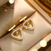 Geometric earrings female senior silver needle temperament earrings 2021 New Tide method Net Red personality wild ear drop