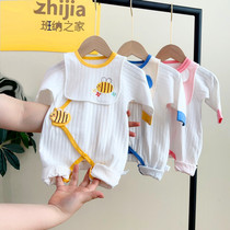 Newborn pure cotton four seasons baby clothes birthless boneless jacket crawling spring and autumn baby monk clothes