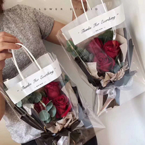 Pvc transparent tote bag ins Flower Net red portable rose bag single branch multi branch bouquet set gift bag 10