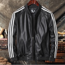 Three-track bar men genuine leather clothing sheep leather baseball clothes pure head layer leather soft and meticulous leather jacket autumn jacket