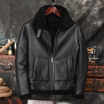 New winter original ecological leather wool leather men mens lapel thick warm casual jacket