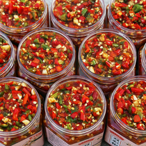 Bamboo fragrance fluttering double color chili spicy garlic chili sauce handmade spicy chop chili under the meal 350g * 2 bottles