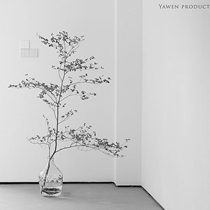 Nordic simple fine-mouthed big belly vase transparent glass big flower hanging Bell horse drunken wood flower arrangement hydroponic floor table