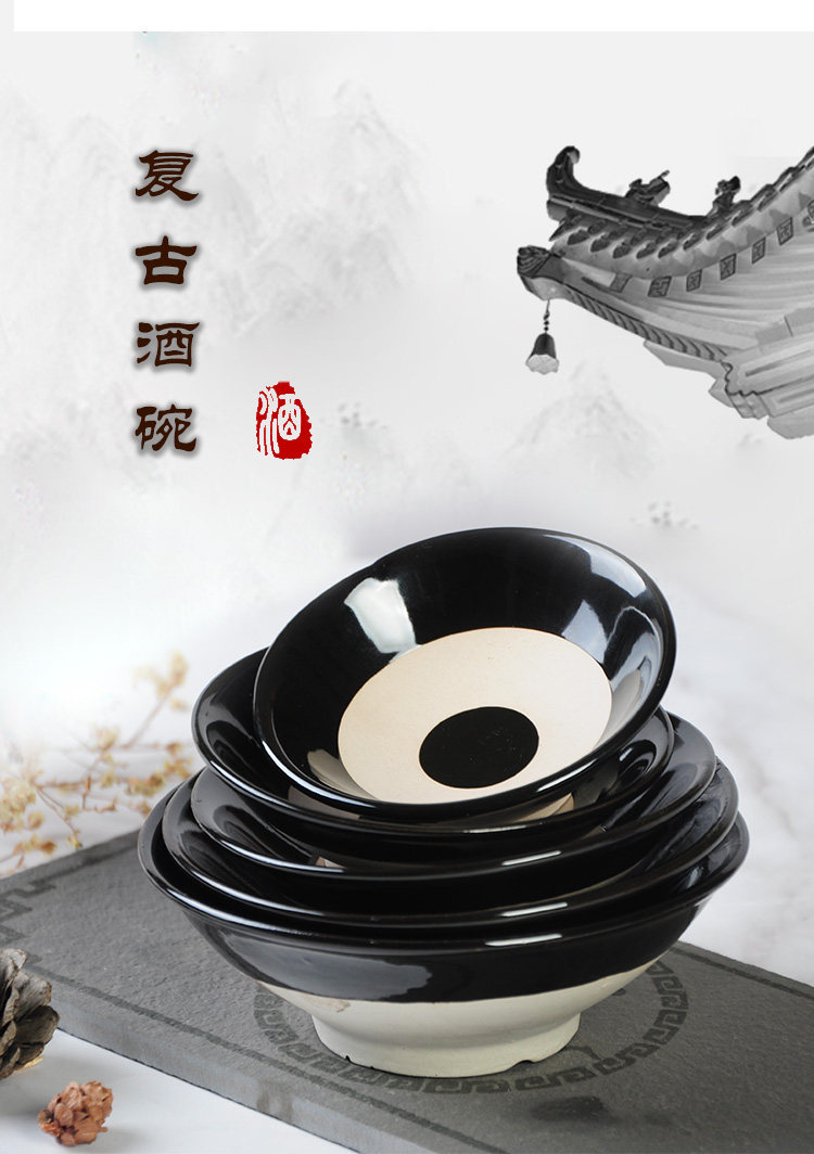 仿古复古酒碗老式土碗古代水浒传摔酒粗陶扣肉蒸碗家用包邮中式