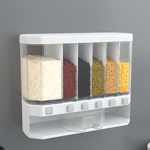 Wall-mounted household grid housewarming classification grain rice bucket Press out the rice Grain storage box Rice storage box