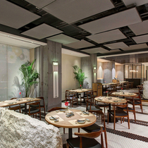 Simple Restaurant Solid Wood Horn Chair Cafe Dessert Milk Tea Shop Dining Book Bar Rest Area Negotiation Table and Chair Combination