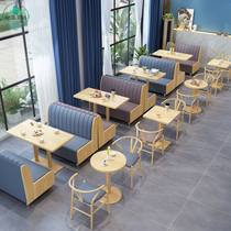 Customized dessert burger milk tea shop clear bar catering cafe commercial restaurant wall card seat sofa table and chair combination