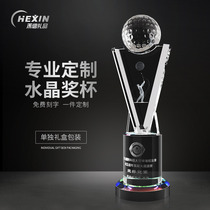 Creative Crystal Golf Trophy Customized Basketball Football Match Event Memorial High-end Prize Medal Customized