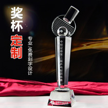 Table Tennis Crystal Trophy Customized Sports Games Competition Prizes Customized Table Tennis Competition Awards Production