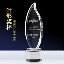 Creative Crystal Trophy Medals Customized Authorization Brand Excellent Employees Free lettering Customized Business Awards ornaments
