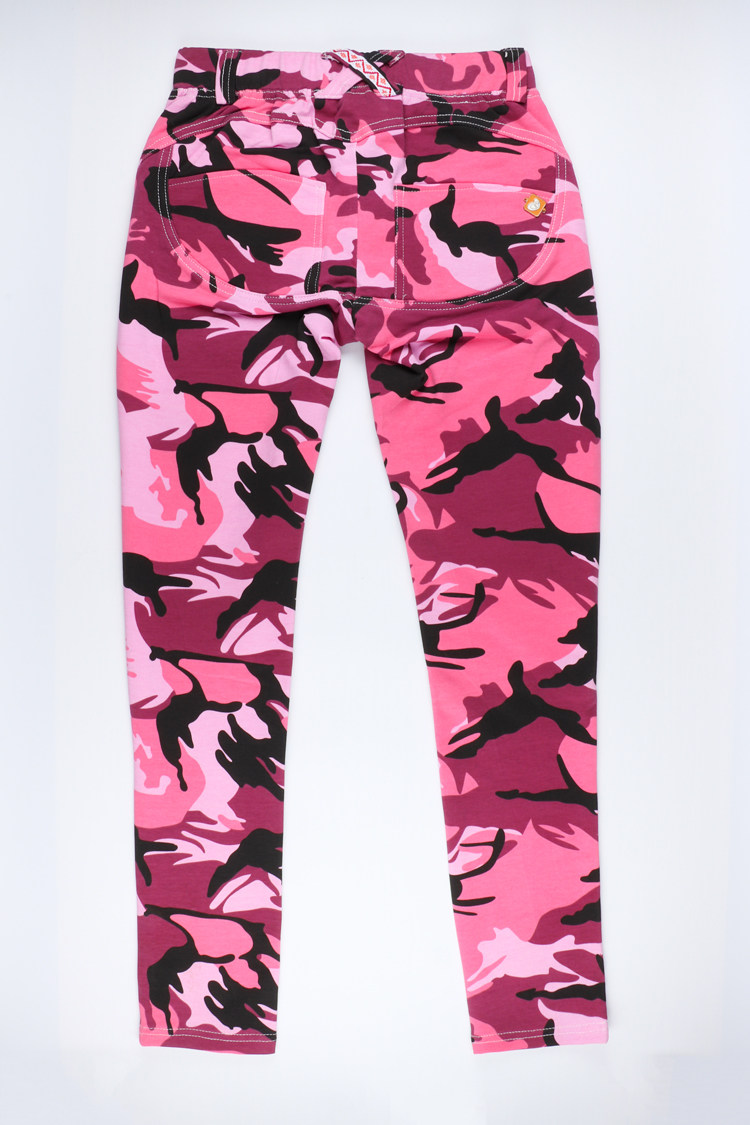 实拍迷彩蜜桃臀裤运动提臀长裤女显瘦时尚休闲翘臀弹力紧身小