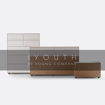 IYOUTH Spain imported Nordic minimalist modern fashion design solid wood bedroom bedside table cabinet side cabinet