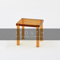 IYOUTH Italy imported GLAS ITALIA amber transparent glass square coffee table side coffee table