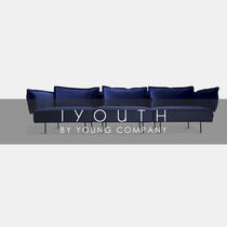 IYOUTH regular agent Danish brand Nordic minimalist design dark blue gray velvet combination three-person sofa