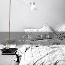 IYOUTH trend minimalist high-end fashion double-sided black wavy line cotton cotton cotton bed three or four sets of sheets