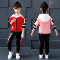 Childrens clothing girls  autumn suit 2020 new childrens fashionable foreign style spring and autumn clothes big childrens sports two-piece set