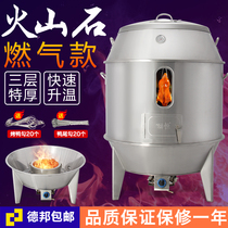 jing heng gas volcanic stone roast duck furnace double commercial stainless steel roast duck furnace gas thick steel non-magnetic