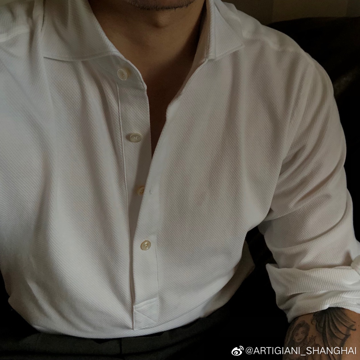 ARTIGIANI那不勒斯手工衬衣休闲定制高级感男白棉针织FridayPolo