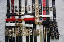 Vintage metal buckle Rhinestone elastic elastic belt Vintage dress accessories Ultra-thin waist seal Enamel Japanese