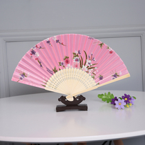Female silk fan folding fan 6 5 inch Japanese fan Chinese fan gift folding Chinese style female dance fan